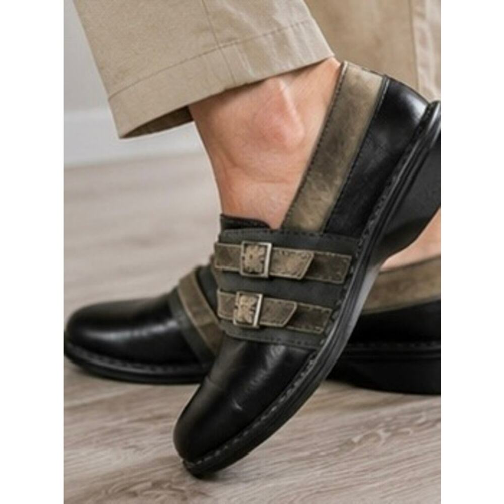 Naot Celesta Mary Jane Comfort Shoes Size EU 38 US 7–7.5 Black Gray Leather EUC - Picture 3 of 11